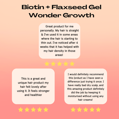 Biotin + Flaxseed Gel Wonder Growth Hair Creamy Jelli Treatment, Hair Loss, Thinning Hair, Bald Patches, Dry Damaged Hair, Itchy Scalp